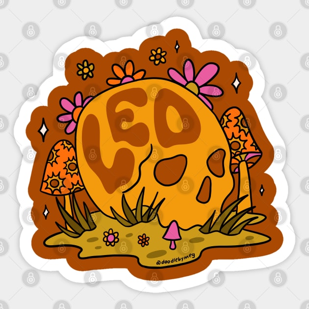 Leo Skull Sticker by Doodle by Meg